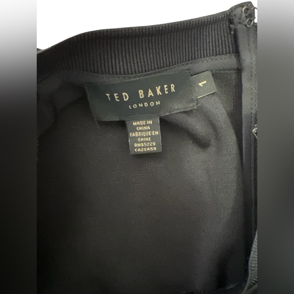 NWOT Ted Baker Short sleeve bias cut midi slip dress black size 1 US 4 Small - Picture 9 of 12